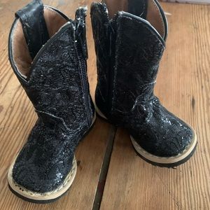 Tanner Mark Infant Black Glitter Boots